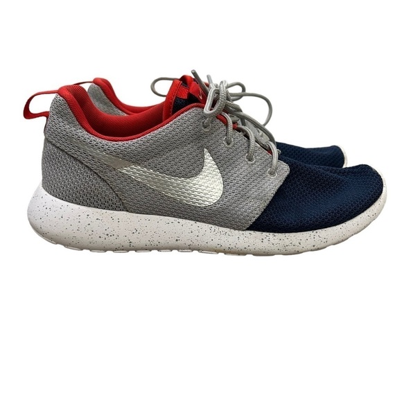 MEN’S NikeiD Roshe Running Sneaker Shoes, Size 7.5  Gray Blue Red - Picture 6 of 11